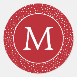 Adesivo Feriado de Natal do Red White Star Snow Monograma