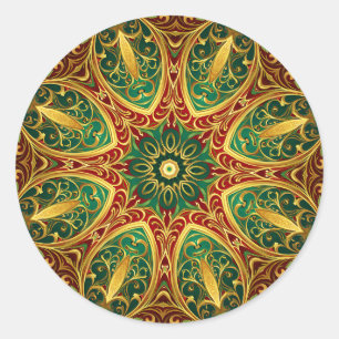 Adesivo Feriado de Natal Dourado Verde Vermelho