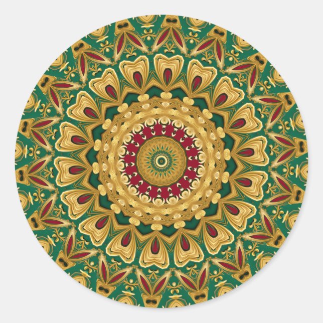 Adesivo Feriado de Natal Dourado Verde Vermelho (Frente)