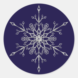 Adesivo Feriado de Natal em Floco de Neve de Silver Elegan