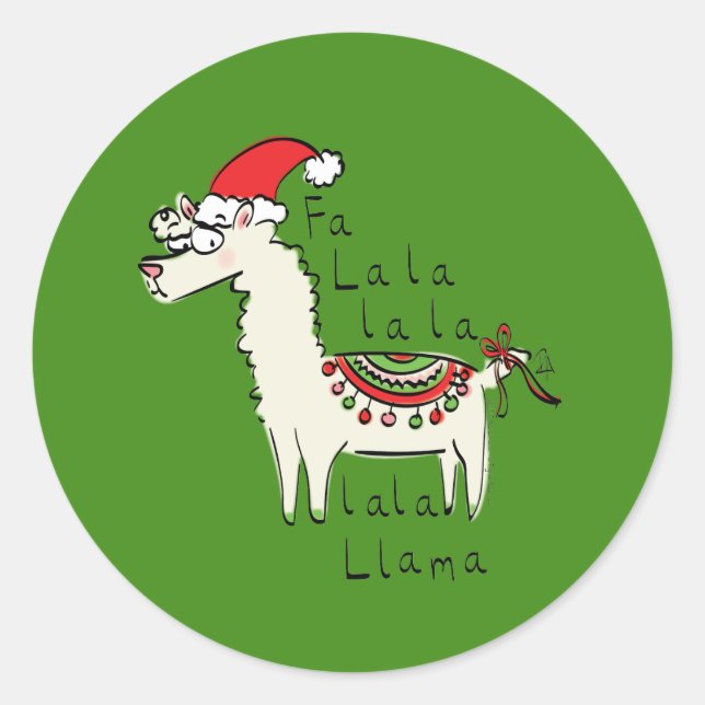 Adesivo Feriado de Natal Engraçado Llama (Frente)