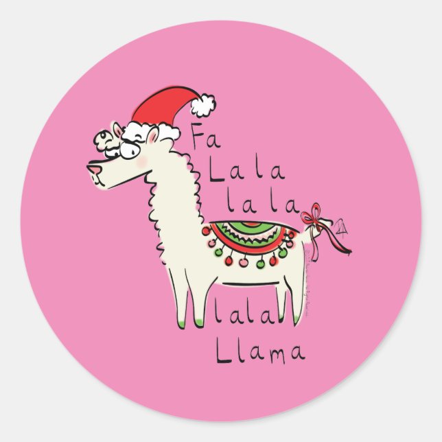 Adesivo Feriado de Natal Engraçado Llama (Frente)