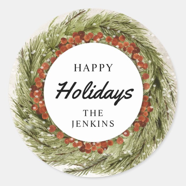 Adesivo Feriado de Natal Feriado Envelope de Convite (Frente)