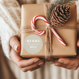 Adesivo Feriado de Natal Moderno Boho Beige