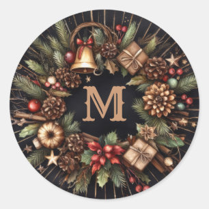 Adesivo Feriado de Natal Russo Preto com Aquarela