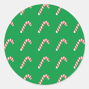Adesivo Feriado de Natal Simples, Candy Cane Verde