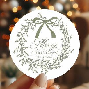 Adesivo Feriado de Natal Verde Sage