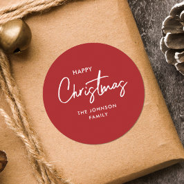 Adesivo Feriado de Natal Vermelho e Branco Simples Moderno