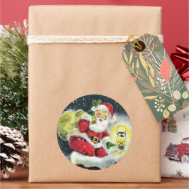 Adesivo feriado de Papais noeis de natais vintages retrorr