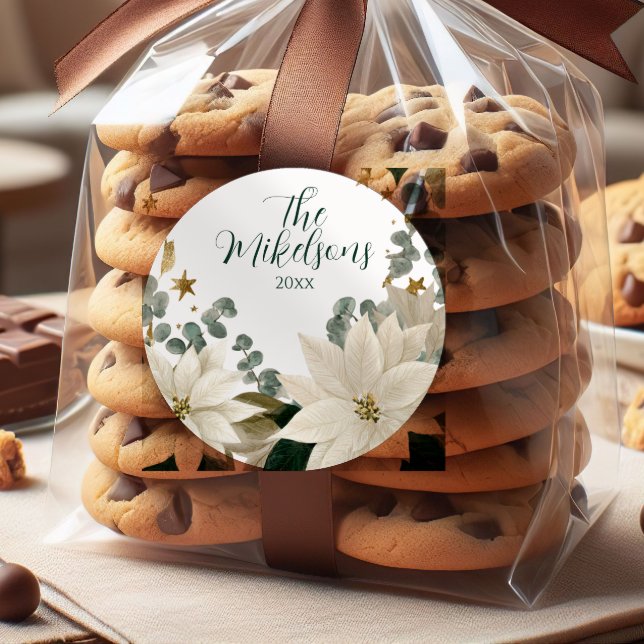 Adesivo Feriado de Poinsettia Branca (Criador carregado)