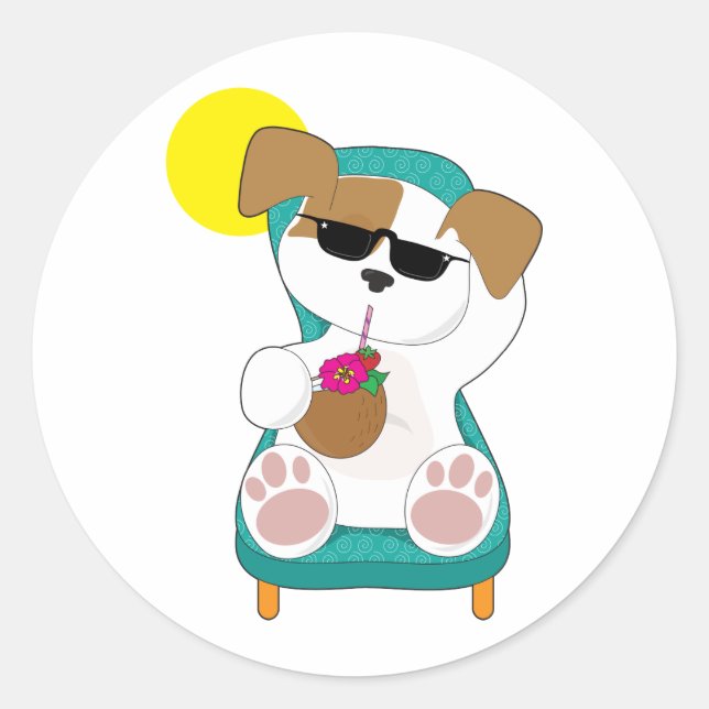 Adesivo Feriado de Puppy bonito (Frente)