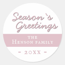 Adesivo Feriado de Script de Saudações da Estação Rosa Mod