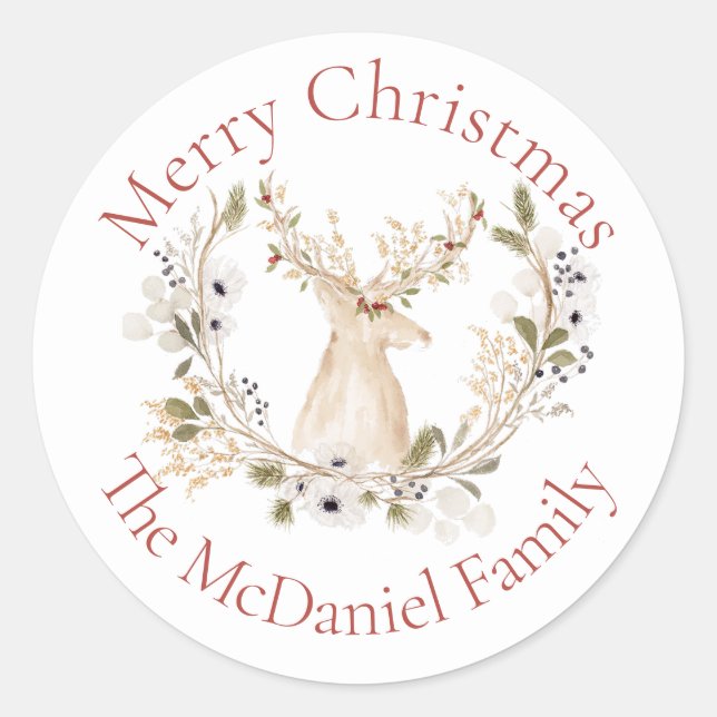 Adesivo Feriado de Wreath no inverno (Frente)