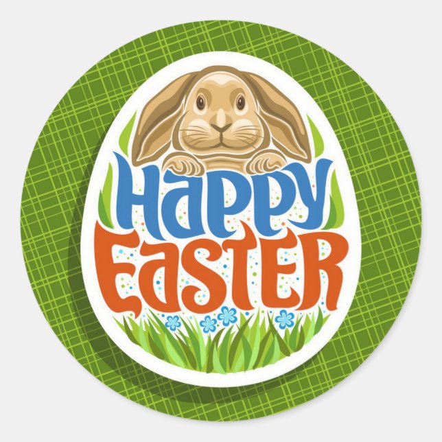 Adesivo Feriado do felz pascoa Trendy Bunny Floral (Frente)