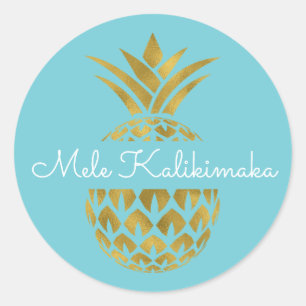 Adesivo Feriado do Natal do abacaxi de Mele Kalikimaka