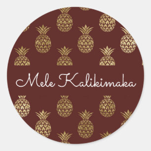 Adesivo Feriado do Natal do abacaxi de Mele Kalikimaka