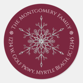 Adesivo Feriado do Nome do Floco de Neve Silver Glitter