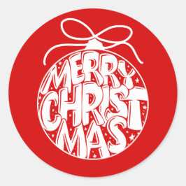 Adesivo Feriado do Ornamento de Natal Red Merry