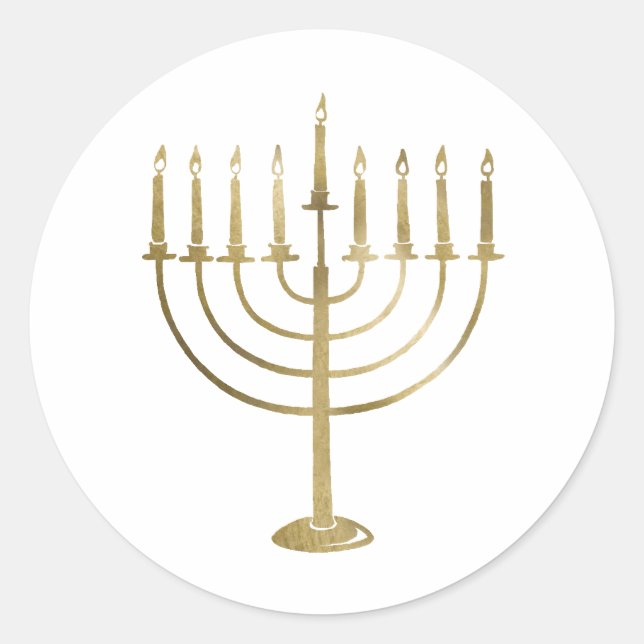 Adesivo Feriado Dourado Menorah (Frente)