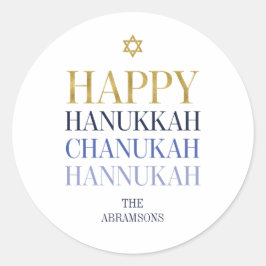 Adesivo Feriado Feliz Hanukkah Chanukah