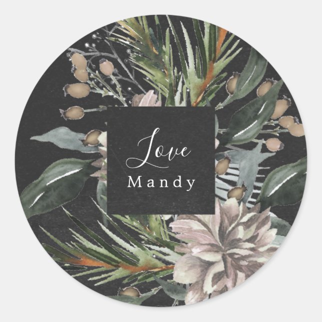 Adesivo Feriado Floral de Quadro de Presentes de Natal (Frente)