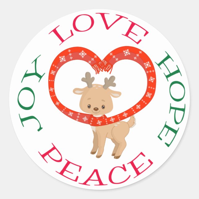Adesivo Feriado Fócio, Bebê Reindeer Esperança (Frente)