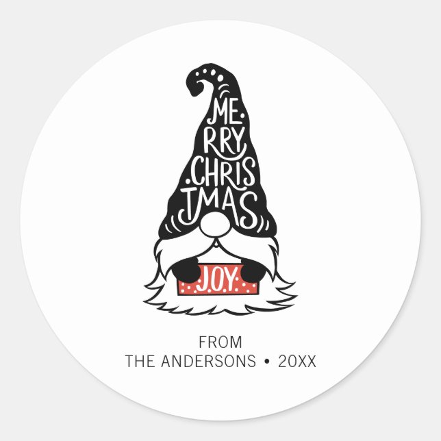 Adesivo Feriado Gnomo de Natal Moderno (Frente)