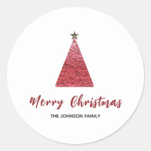 Adesivo Feriado Minimalista da Árvore de Natal Moderno