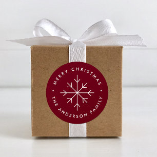 Adesivo Feriado Minimalista de Cranberry Snowflake