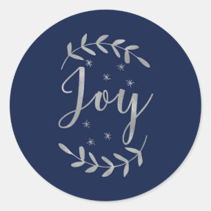 Adesivo Feriado Moderno de Folha Azul de JOY Silver