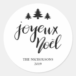Adesivo Feriado moderno escrito à mão de Joyeux Noel
