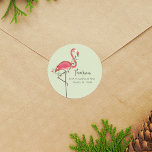 Adesivo Feriado Natal Corda Luzes Rosa Flamingo Cute<br><div class="desc">Este design apresenta uma corda de Natal leve flamingo, elegante coloração aquática moderna simples, uma luzinha festiva, diversão, ilha litorânea tropical da praia, moderna e simples tendência, letra moderna do roteiro de caligrafia, modelo de tipografia caprichosa, ilustração clássica simples e mínima, celebração chic de Natal, etiquetas de endereço simples e...</div>