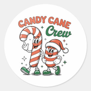 Adesivo Feriado Natal Da Tripulação Candy Cane