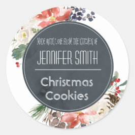 Adesivo Feriado - Padaria Floral de Natal cozida Cookie