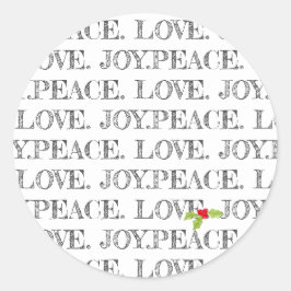 Adesivo Feriado Paz Ame Joy Natal Holly Text Divertido