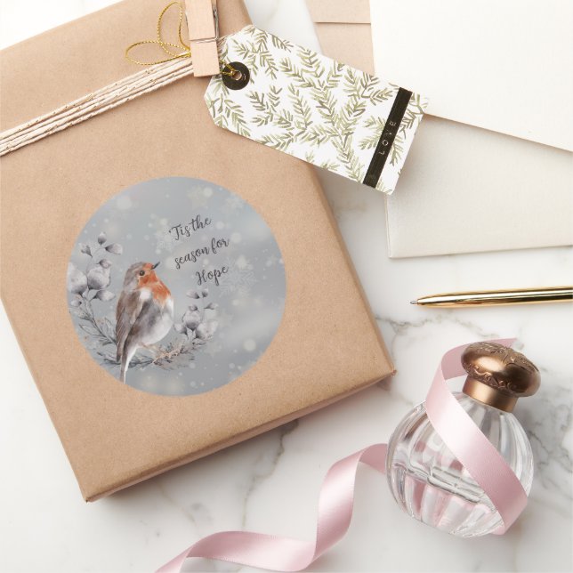 Adesivo Feriado personalizado de aves aquáticas e neve (Presentear)