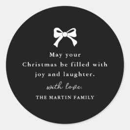Adesivo Feriado Personalizado de Natal Preto e Branco