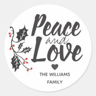 Adesivo Feriado Personalizado de Paz e Amor Moderno