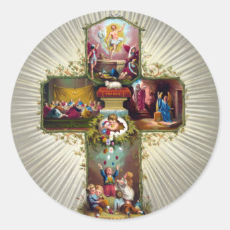 Adesivo Feriado Religioso na Páscoa Vintage, Dourado