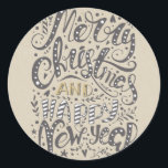 Adesivo Feriado Russo do FELIZ ANO NOVO MERRY CHRISTMAS<br><div class="desc">Personalizar com ou sem texto.</div>
