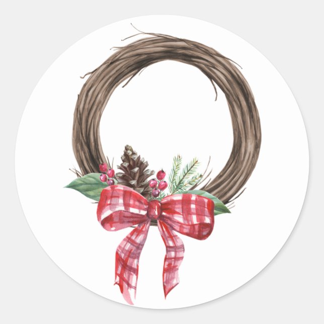 Adesivo Feriado Rustic Grapevine Wreath (Frente)