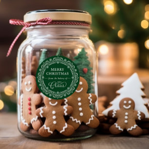 Adesivo Feriado Verde de Natal da Padaria Claus