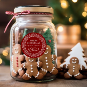 Adesivo Feriado Vermelho de Natal da Padaria Claus