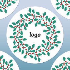Adesivo Feriados comerciais do logotipo Holly Wreath