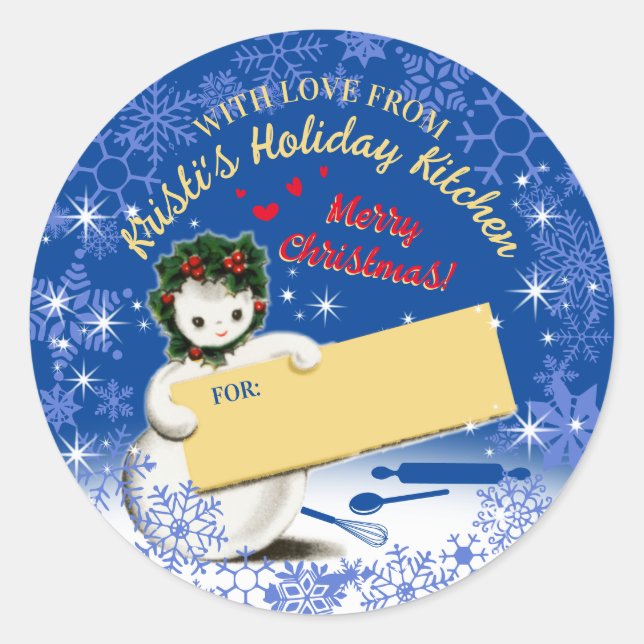 Adesivo Feriados cozinhando biscoitos caseiros de Natal pa (Frente)