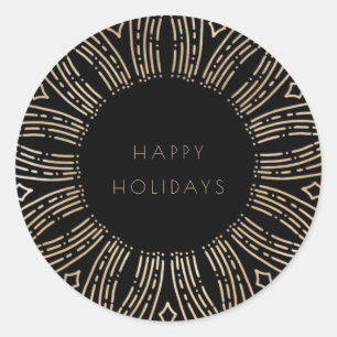 Adesivo Feriados de arte de arremesso preto e Dourado