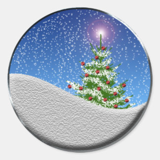 Adesivo Feriados de cartões de Natal da Árvore de Neve Fal