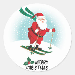 Adesivo Feriados de esqui de Papai Noel   do Feliz Natal