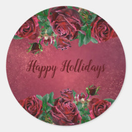 Adesivo Feriados de Flor Rosa de Natal Elegante