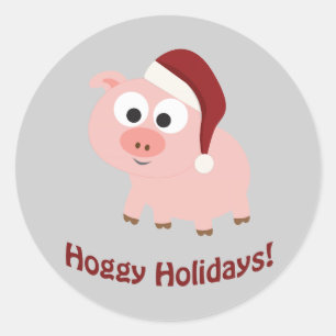 Adesivo Feriados de Hoggy! Porco do papai noel